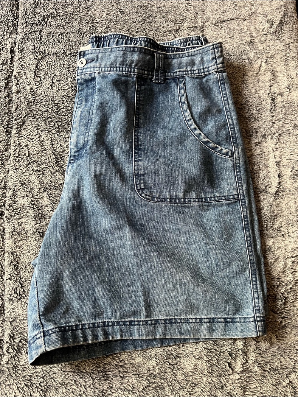 Scott Light Blue Denim Shorts with Elastic Waist